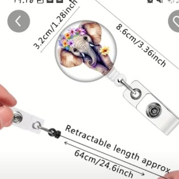 Cute Dressy Cats Badge Reel with Retractable Carabiner Clip and Snap Closure - Picture 2 of 2